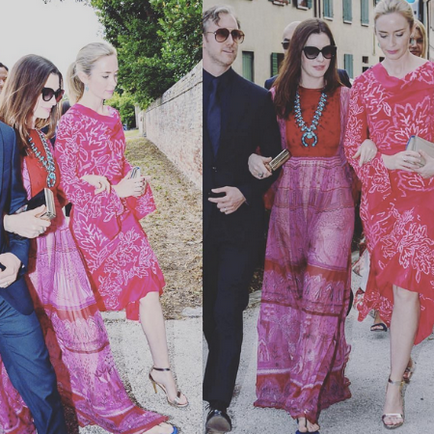 A megvitatása hálózati ruhák Anne Hathaway és Emily Blunt az esküvői Jessica Chastain Jana meghajol Passo di