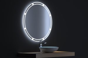 Oglinda cu iluminare în designul băii 54 fotografii