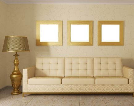 Золотий колір стін - 70 фото варіантів ідеального поєднання