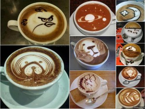 6. Ötletek kávé art, a kreativitás - ilyen az élet!