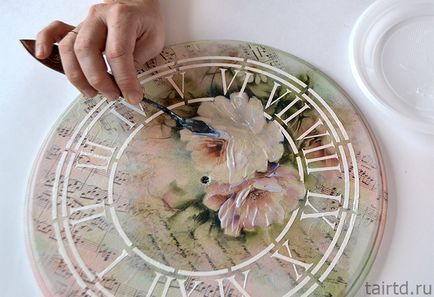 Decoupage óra kezüket