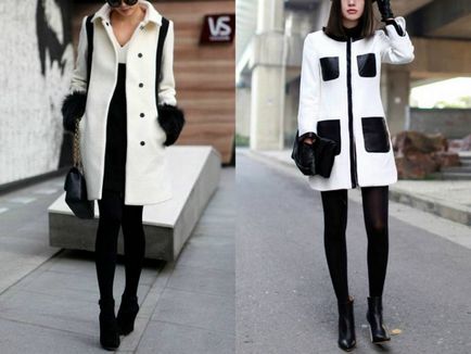 Елегантне чорно-біле пальто кращі моделі сезону