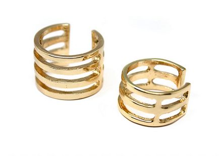 Ineluri de inel de aur și argint, dublu cu o îndoire către două falangi, mari și lungi pentru întreg