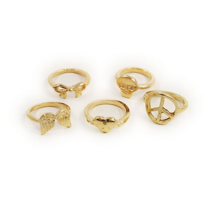 Ineluri de inel de aur și argint, dublu cu o îndoire către două falangi, mari și lungi pentru întreg