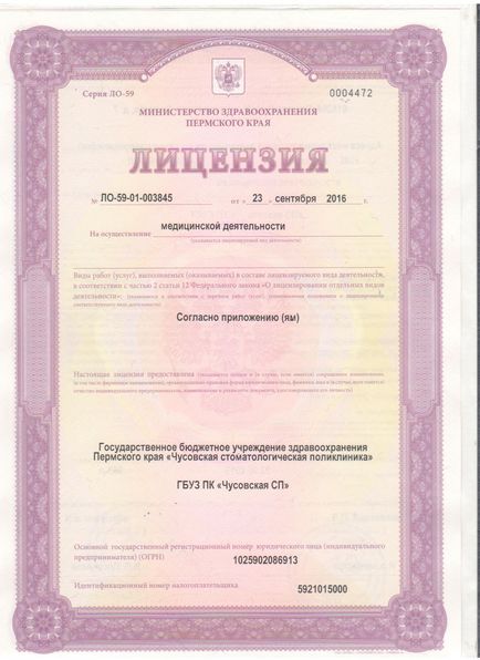 Гбуз пк - Чусовська стоматологічна поліклініка, державна бюджетна установа