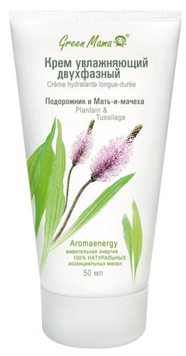 Green mama cremă hidratantă cu două faze verde mama plantain și coltsfoot