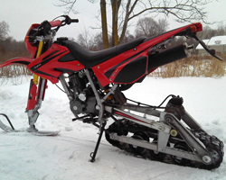 Гусеничний снігохід з мотоцикла