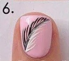 Як намалювати пір'їнка на нігтях своїми руками