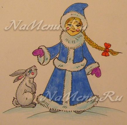 Cum de a desena un Snow Maiden în creion pas cu pas pentru incepatori