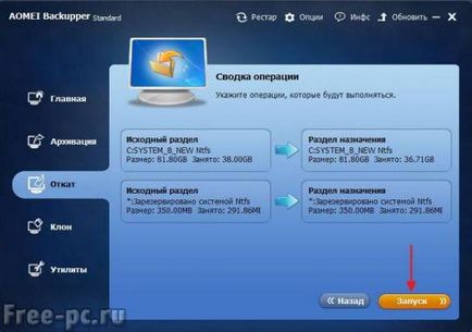 Как да създадете резервно копие на изображението на системата с помощта на безплатни програми Aomei стандарт backupper