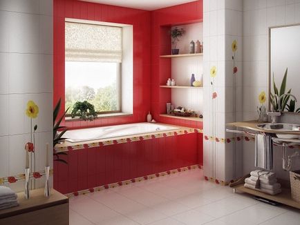 Червона плитка для ванної кімнати