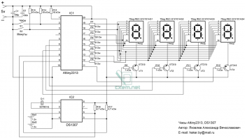 Led órát attiny2313 és ds1307