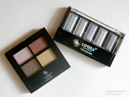 Lorina cosmetics тіні для повік квартет 01 і п'ятикольорових атласні 07