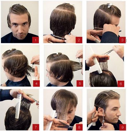 Divatos férfi frizurákat közepes haj mesterkurzust fotókkal