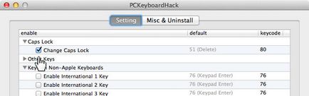 Testre szabható caps lock OS X-