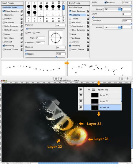 Fiery szövegének Photoshop (létre egy új réteget név) Tűz szöveg Photoshop