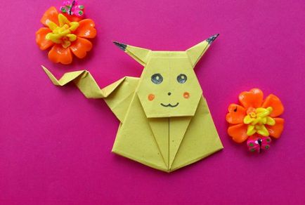 Pikachu origami - o clasă maestru pas cu pas cu fotografii