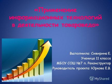 Prezentare privind aplicarea tehnologiei informației în activitățile unui expert de mărfuri - îndeplinită