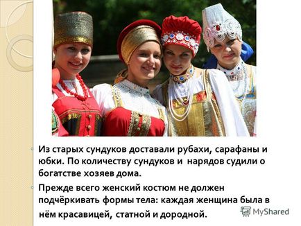 Prezentarea costumului național rusesc