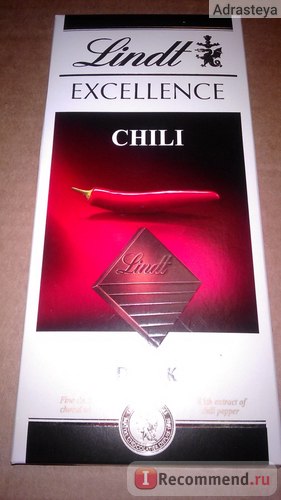 Csokoládé Lindt exellence chili sötét - «valódi csokoládé, kemény férfiak