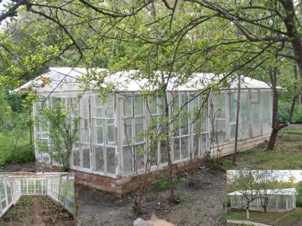 Greenhouse az ablakkeret építése tervezéstől és alapja a tető