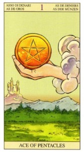 Ace of Pentacles Tarot un spate financiar spate