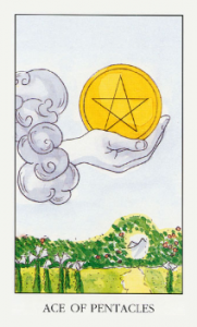 Ace of Pentacles Tarot un spate financiar spate