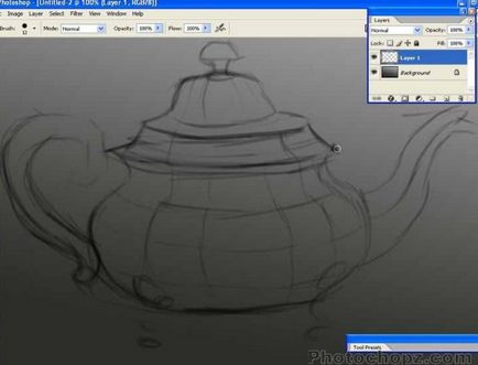 Lecția Photoshop desena un ceainic