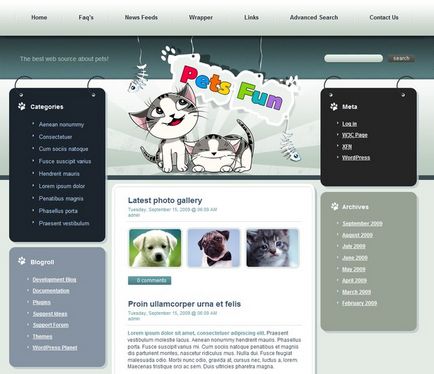 Alegeți un șablon wordpress pentru un blog despre animale