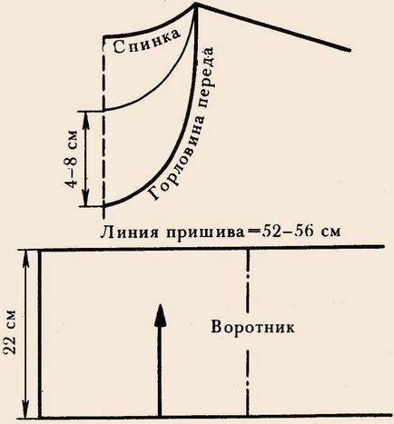 Вив'язування коміра і планки-застібки одночасно з поличкою, в'язання на спицях і гачком