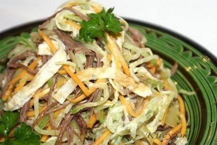 Смачні м'ясні салати багато рецептів приготування