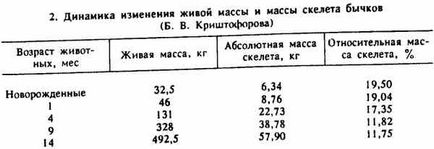 Vârsta și caracteristicile adaptive ale scheletului