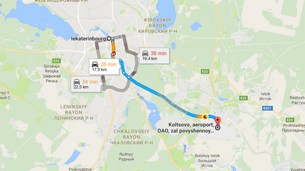 Jekatyerinburg Airport „Koltsovo” címet rendszer, a helyét a térképen