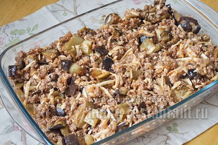 Padlizsán darált hús, sült a kemencében - egy recept fényképpel (padlizsán) Padlizsán darált hús, sült a kemencében - a recept egy fotó