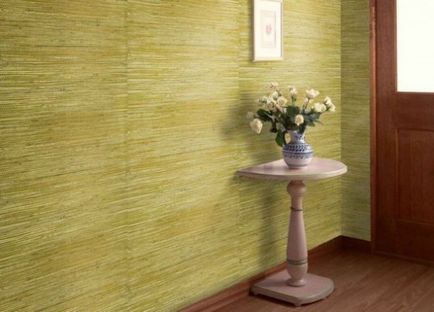 Bamboo tapet în interiorul sufrageriei, hol, bucatarie, dormitor