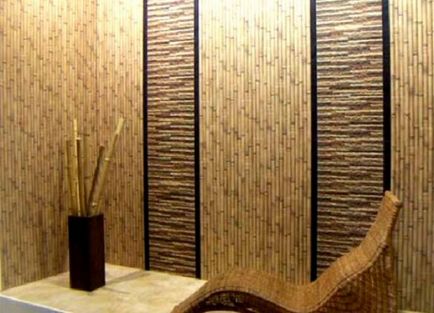 Бамбукові шпалери в інтер'єрі вітальні, передпокої, кухні, спальні