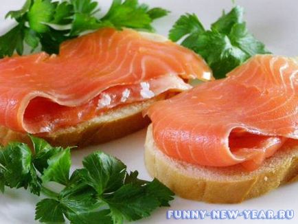 Sandvișuri cu pește roșu pentru noul an 2018 - 7 rețete cu fotografie