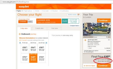 Furnizorul de transport easyjet