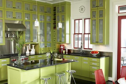 Bucătărie negru-verde