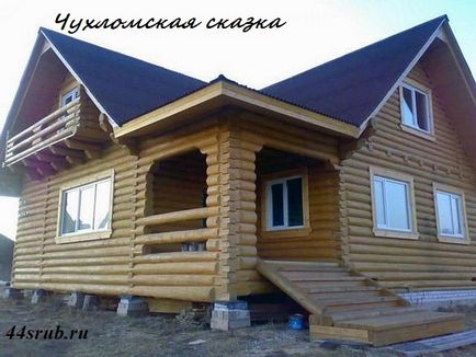 Chuhlomskaya mese - faház 10h11 m manuális kivágása naplók (log-house 10h11 a lábban) Chuhlomskaya mese - faház 10h11 m manuális kivágása rönk