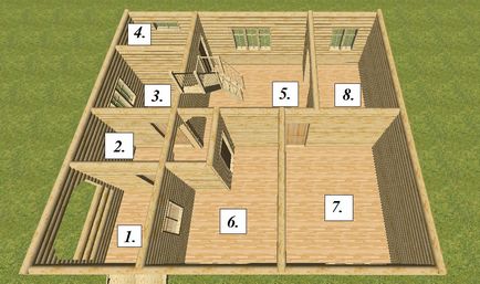 Chukhlom Fairy Tale - o casă de lemn de 10x11 m dintr-un jurnal de tăiere manuală