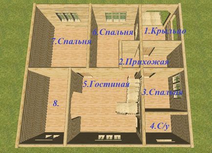 Chukhlom Fairy Tale - o casă de lemn de 10x11 m dintr-un jurnal de tăiere manuală