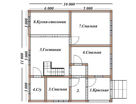 Chuhlomskaya mese - faház 10h11 m manuális kivágása naplók (hazafelé egy keret egy tetőtér) Chuhlomskaya mese - faház 10h11 m manuális kivágása rönk