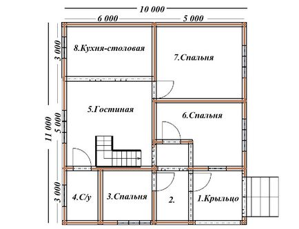 Chukhlom Fairy Tale - o casă de lemn de 10x11 m dintr-un jurnal de tăiere manuală