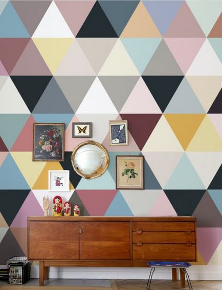 Jurnal al geometriei vesele de designer pe pereți! Idei originale pentru design interior, 36 fotografii
