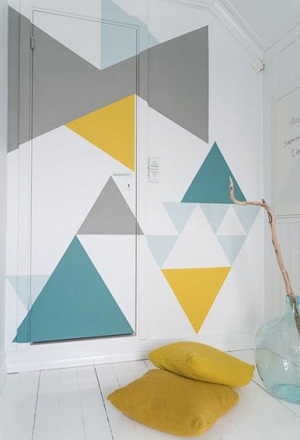 Jurnal al geometriei vesele de designer pe pereți! Idei originale pentru design interior, 36 fotografii