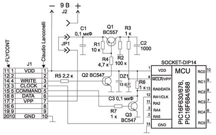 Modificarea ponyprog2000 pentru programarea pic pic16f676xx