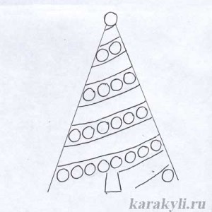 Pom de Crăciun - broderie cu cusături decorative simple, mănunchiuri