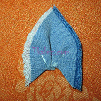 Блакитна брошка «квітка» з джинсової тканини, урок 3