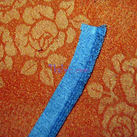 Блакитна брошка «квітка» з джинсової тканини, урок 3
